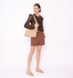 Bolsa Hobo Couro Camurça/Couro Bege - imagem 9