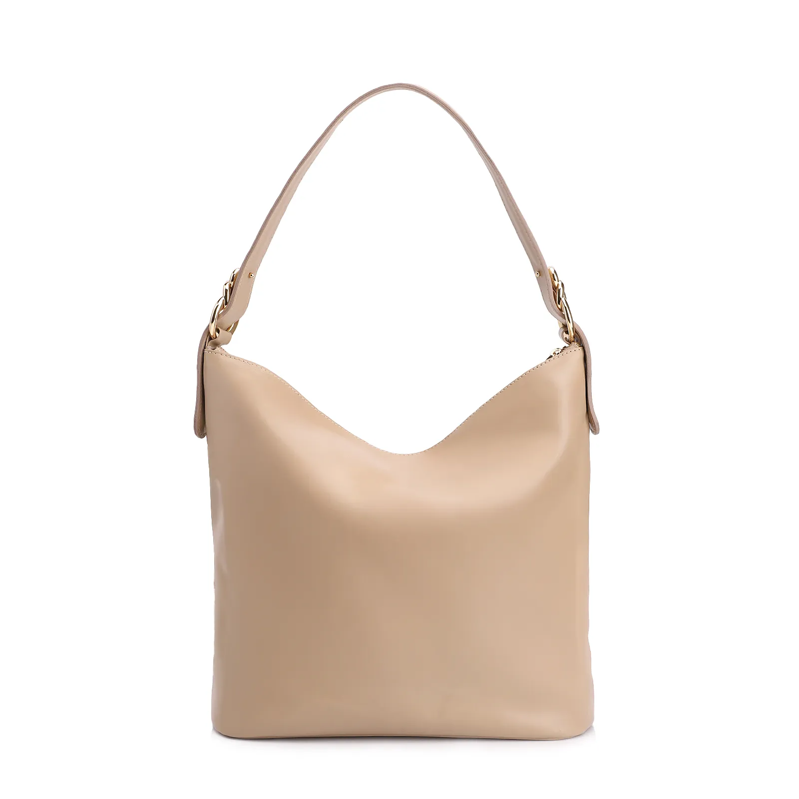 Bolsa Hobo Couro Camurça/Couro Bege