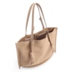 Bolsa Hobo Couro Camurça/Couro Bege - imagem 4