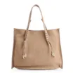 Bolsa Hobo Couro Camurça/Couro Bege - imagem 1