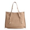 Bolsa Hobo Couro Camurça/Couro Bege - imagem 1