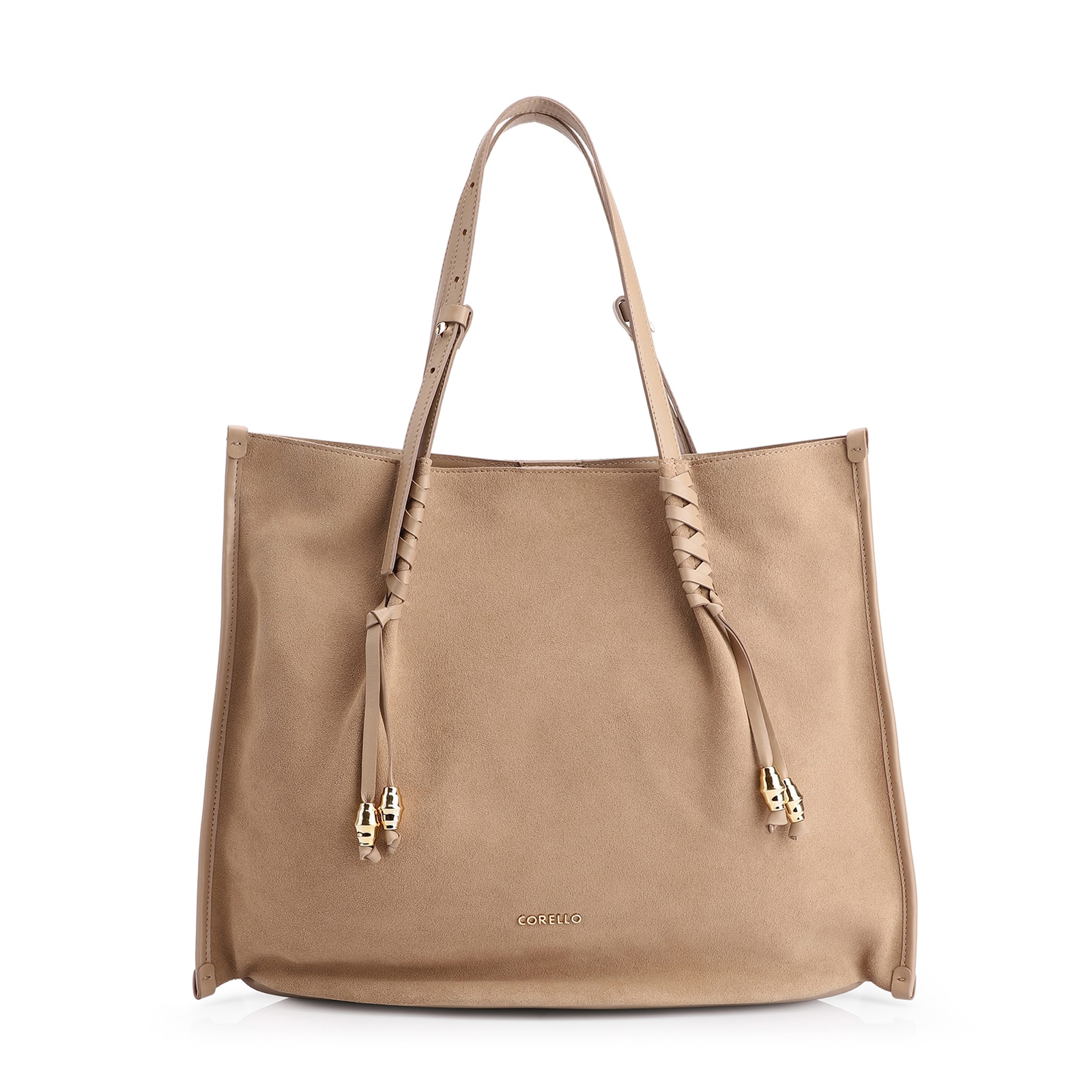 Bolsa Hobo Couro Camurça/Couro Bege