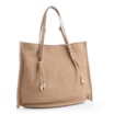 Bolsa Hobo Couro Camurça/Couro Bege - imagem 2