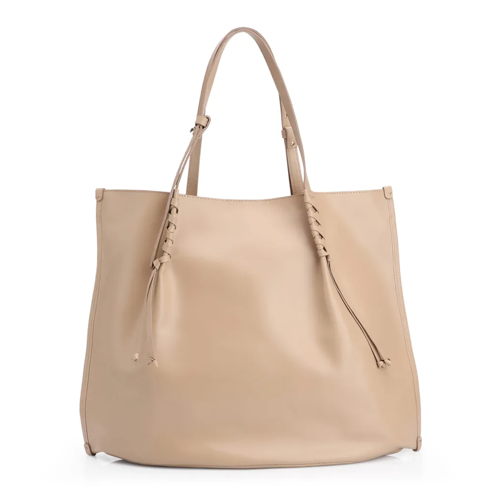 Bolsa Hobo Couro Camurça/Couro Bege - imagem 3