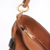 Bolsa Hobo Couro Camurça/Couro Marrom - imagem 6