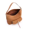 Bolsa Hobo Couro Camurça/Couro Marrom Claro - imagem 4