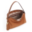 Bolsa Hobo Couro Camurça/Couro Marrom Claro - imagem 5