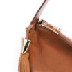 Bolsa Hobo Couro Camurça/Couro Marrom Claro - imagem 6
