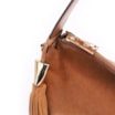 Bolsa Hobo Couro Camurça/Couro Marrom Claro - imagem 6