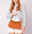 Bolsa Hobo Couro Camurça/Couro Marrom Claro - imagem 9
