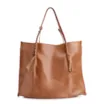 Bolsa Hobo Couro Camurça/Couro Marrom Claro - imagem 4
