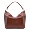 Bolsa Hobo Couro Camurça/Couro Marrom Escuro - imagem 3
