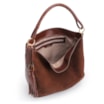 Bolsa Hobo Couro Camurça/Couro Marrom Escuro - imagem 4