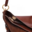 Bolsa Hobo Couro Camurça/Couro Marrom Escuro - imagem 5
