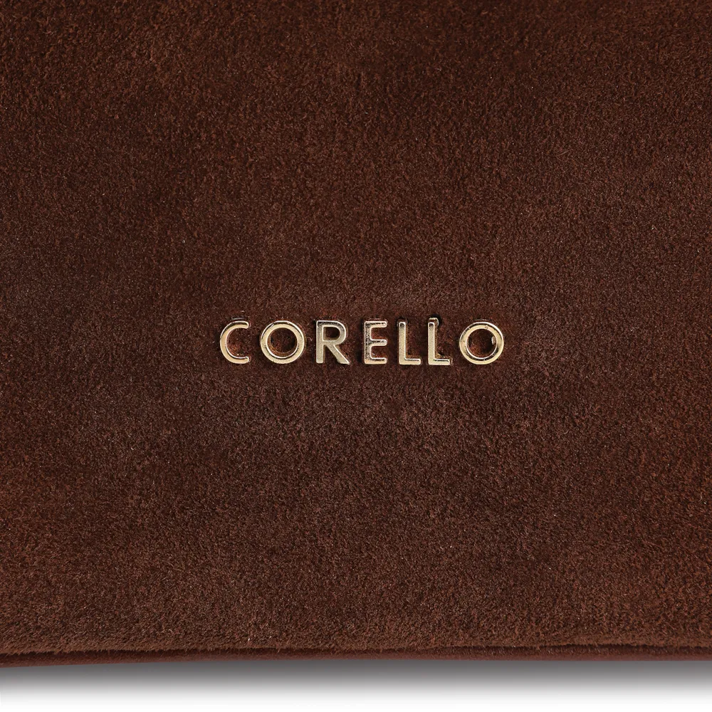 Bolsa Hobo Couro Camurça/Couro Marrom Escuro - imagem 6
