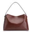 Bolsa Hobo Couro Camurça/Couro Marrom Escuro - imagem 3
