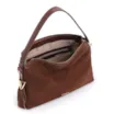 Bolsa Hobo Couro Camurça/Couro Marrom Escuro - imagem 4