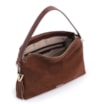 Bolsa Hobo Couro Camurça/Couro Marrom Escuro - imagem 4