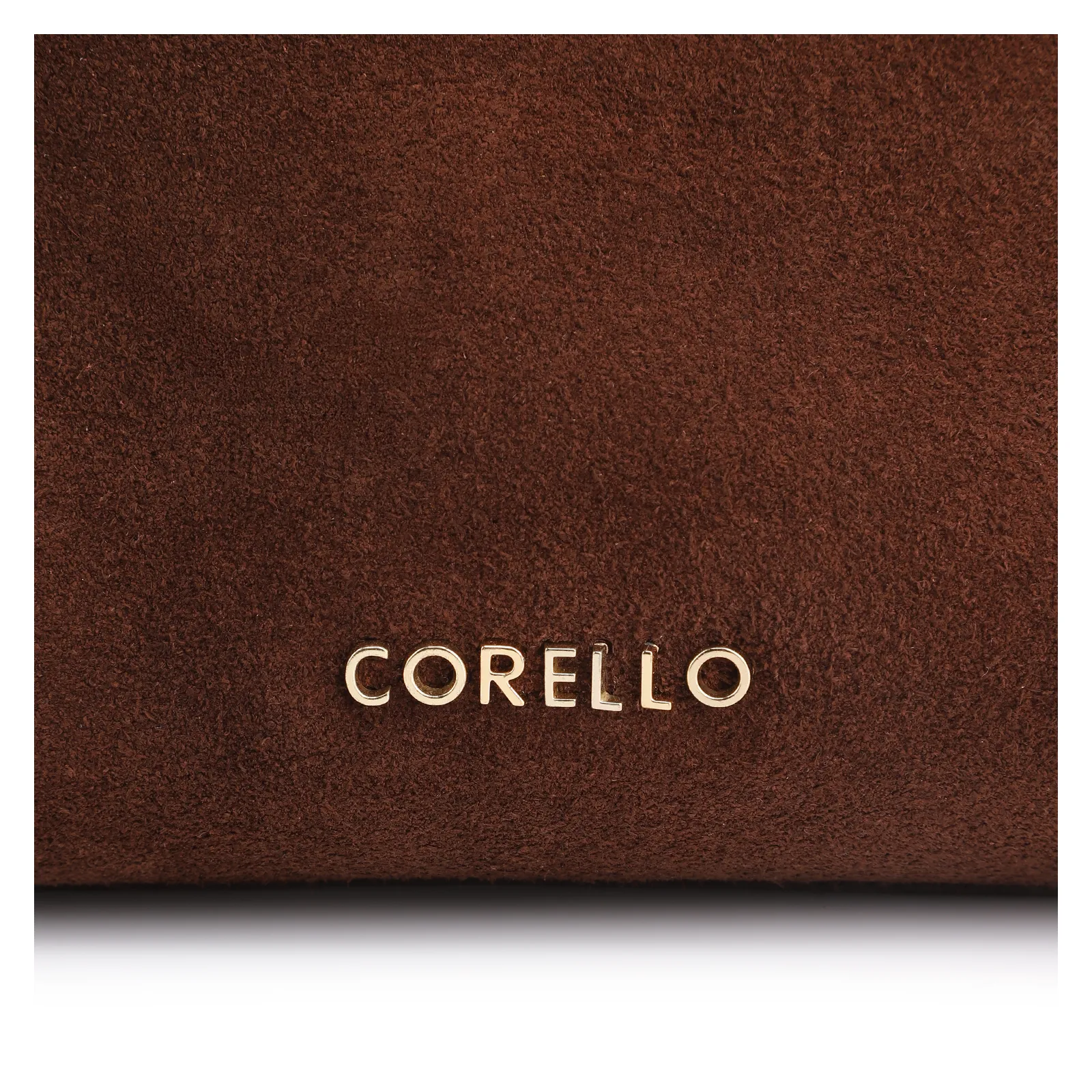 Bolsa Hobo Couro Camurça/Couro Marrom Escuro