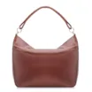 Bolsa Hobo Couro Camurça/Couro Marrom Escuro - imagem 3