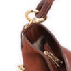 Bolsa Hobo Couro Camurça/Couro Marrom Escuro - imagem 5