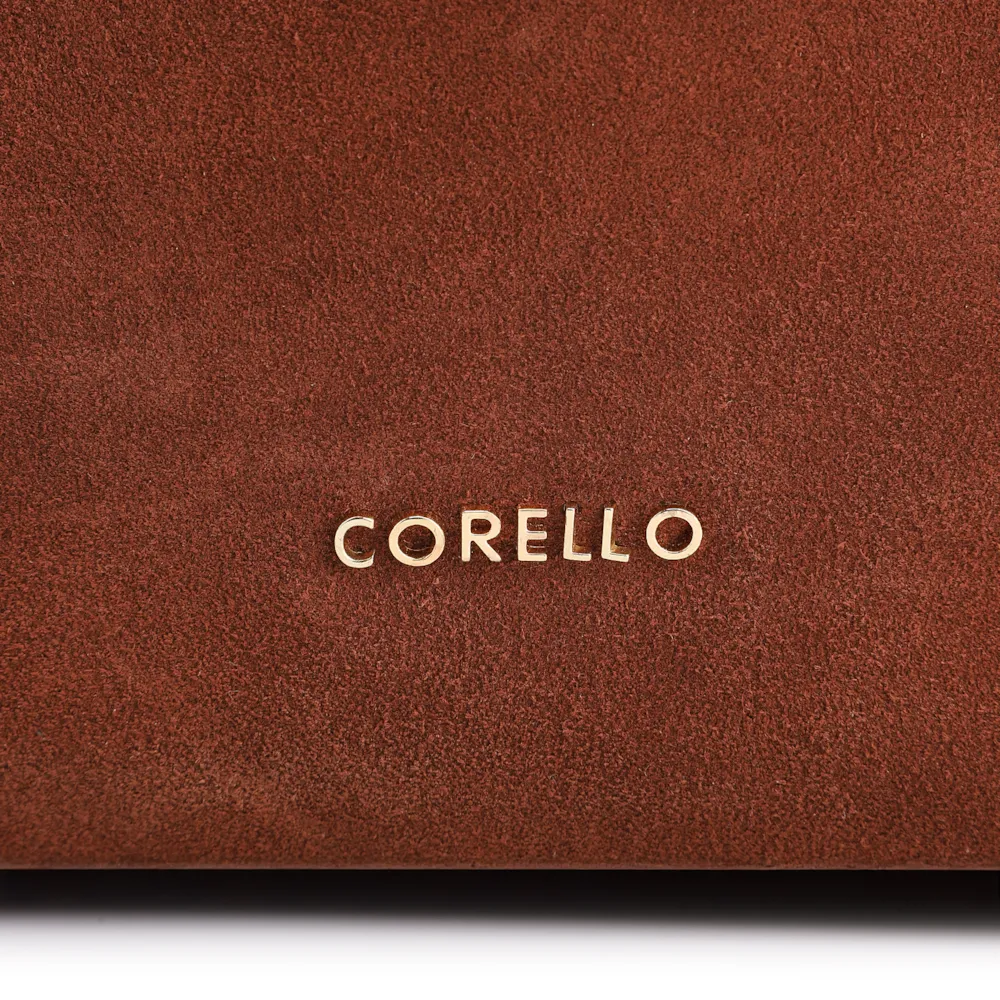 Bolsa Hobo Couro Camurça/Couro Marrom Escuro - imagem 6