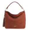 Bolsa Hobo Couro Camurça/Couro Marrom Escuro - imagem 1