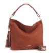 Bolsa Hobo Couro Camurça/Couro Marrom Escuro - imagem 2