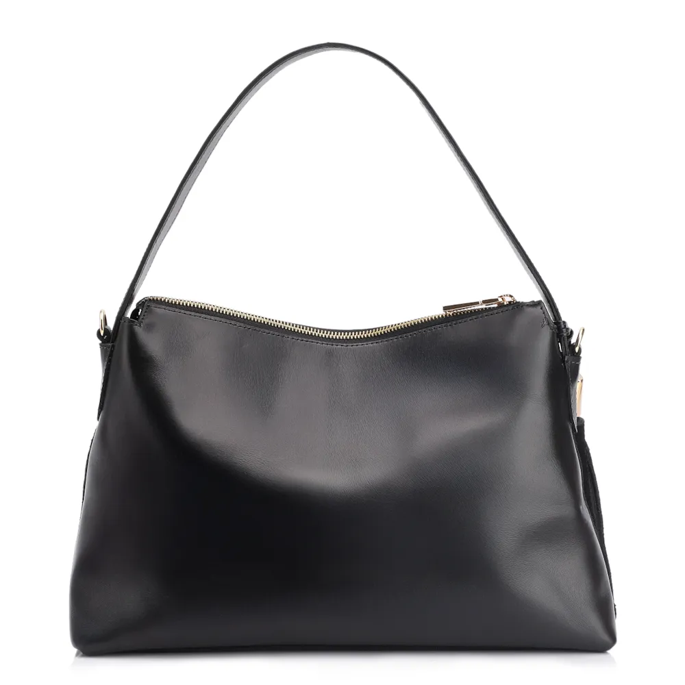 Bolsa Hobo Couro Camurça/Couro Preto - imagem 3