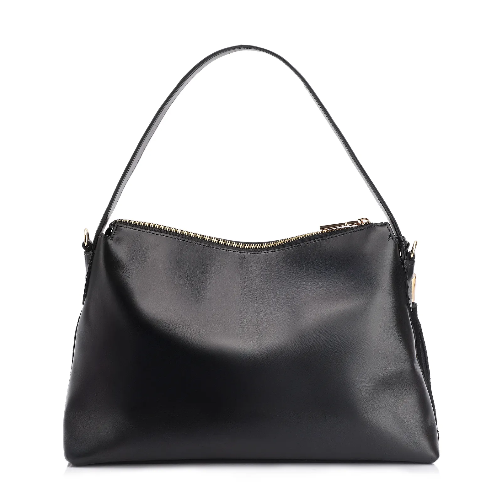 Bolsa Hobo Couro Camurça/Couro Preto