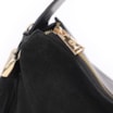 Bolsa Hobo Couro Camurça/Couro Preto - imagem 5