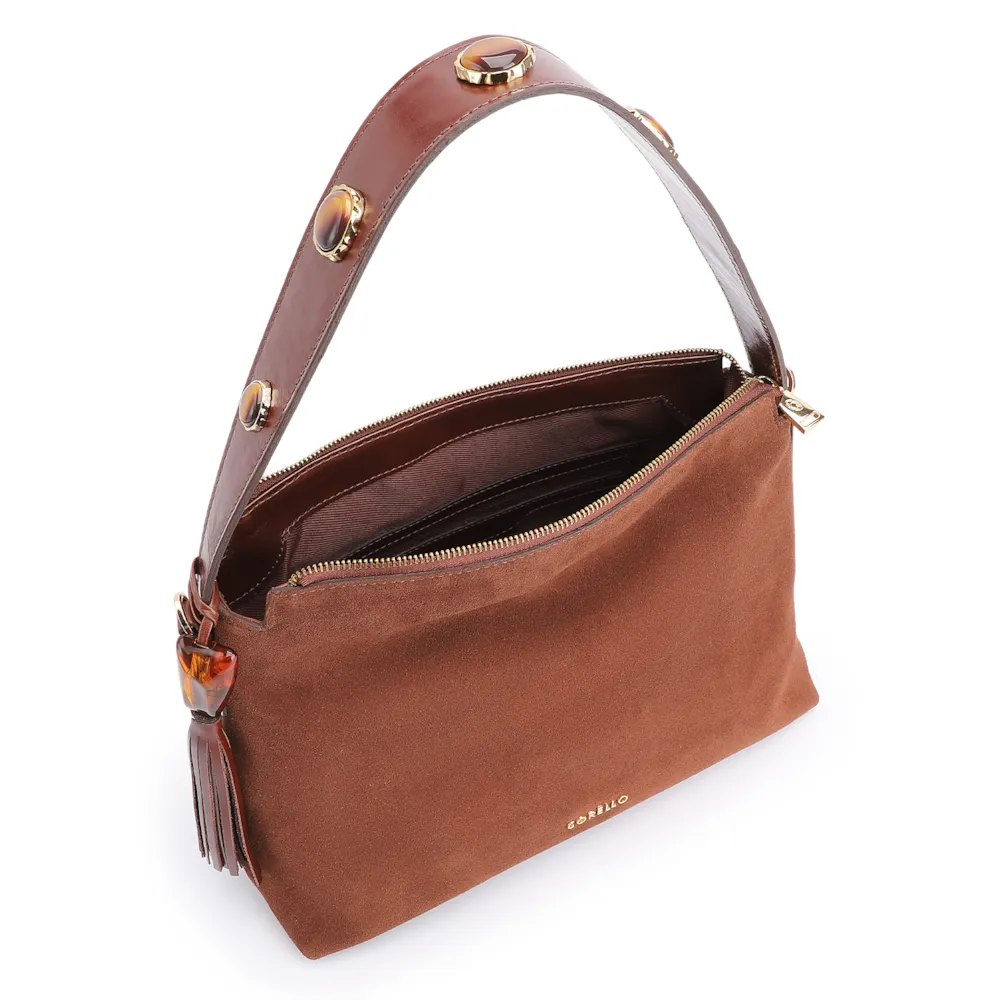 Bolsa Hobo Couro Camurça Marrom - imagem 5
