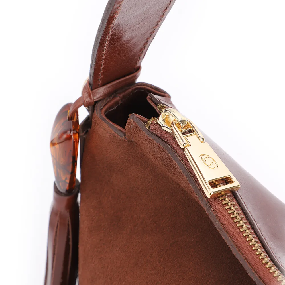 Bolsa Hobo Couro Camurça Marrom - imagem 6