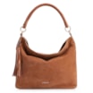 Bolsa Hobo Couro Camurça Marrom/Couro Marrom - imagem 1