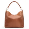 Bolsa Hobo Couro Camurça Marrom/Couro Marrom - imagem 3