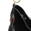 Bolsa Hobo Couro Camurça Preto/Couro Preto - imagem 5