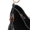 Bolsa Hobo Couro Camurça Preto/Couro Preto - imagem 5
