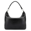 Bolsa Hobo Couro Camurça Preto/Couro Preto - imagem 3