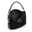 Bolsa Hobo Couro Camurça Preto/Couro Preto - imagem 4