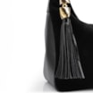 Bolsa Hobo Couro Camurça Preto/Couro Preto - imagem 7