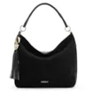 Bolsa Hobo Couro Camurça Preto/Couro Preto - imagem 1