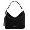 Bolsa Hobo Couro Camurça Preto/Couro Preto - imagem 1