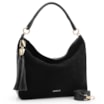 Bolsa Hobo Couro Camurça Preto/Couro Preto - imagem 2