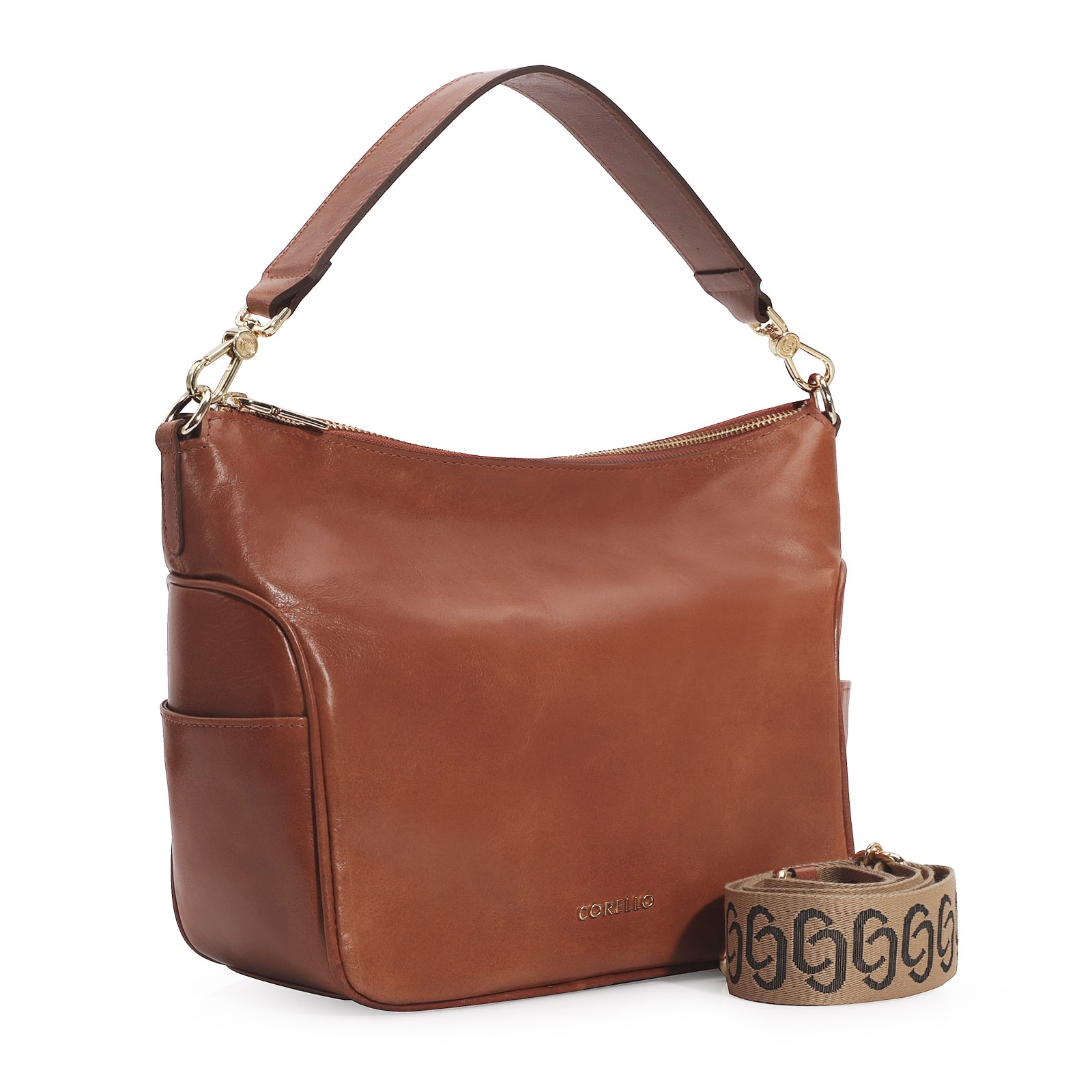 Bolsa Hobo Couro Caramelo
