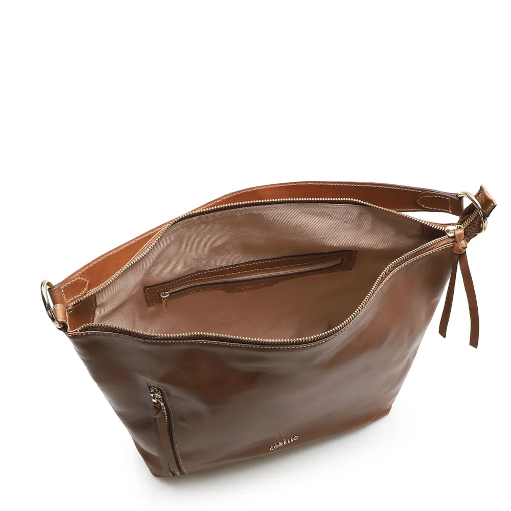 Bolsa Hobo Couro Marrom - imagem 4