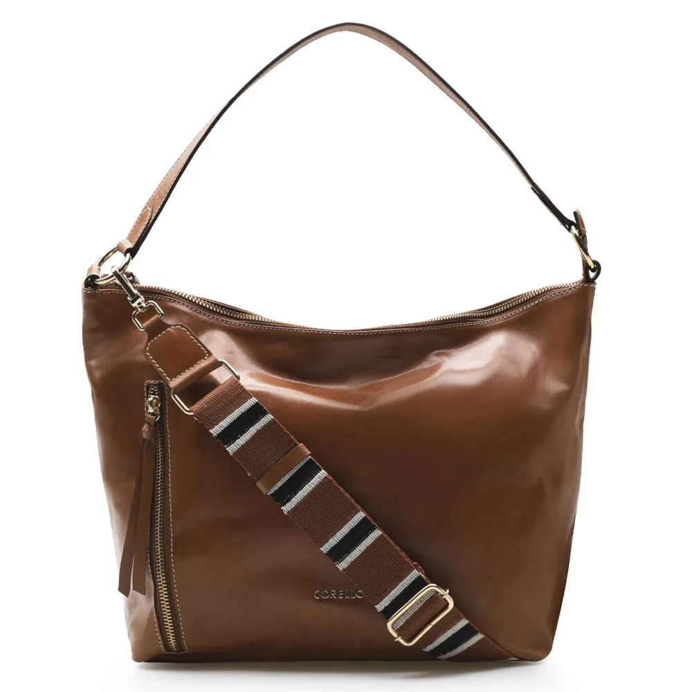 Bolsa Hobo Couro Marrom