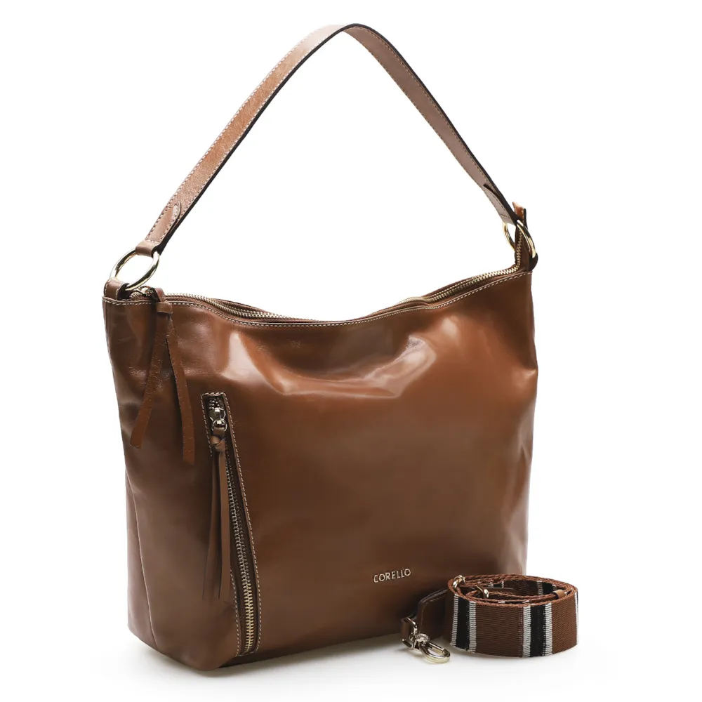 Bolsa Hobo Couro Marrom - imagem 2