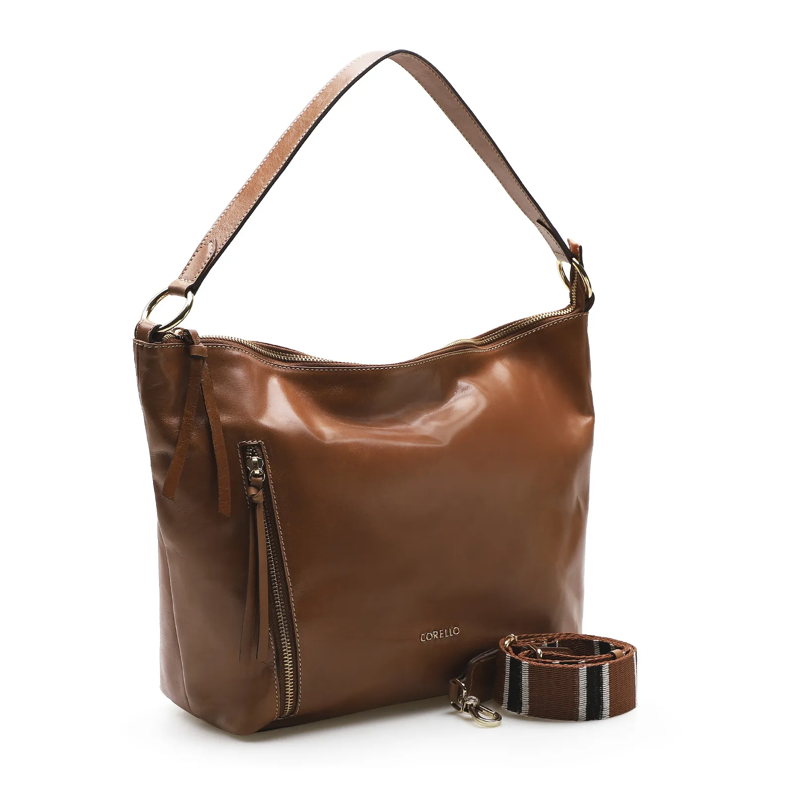 Bolsa Hobo Couro Marrom