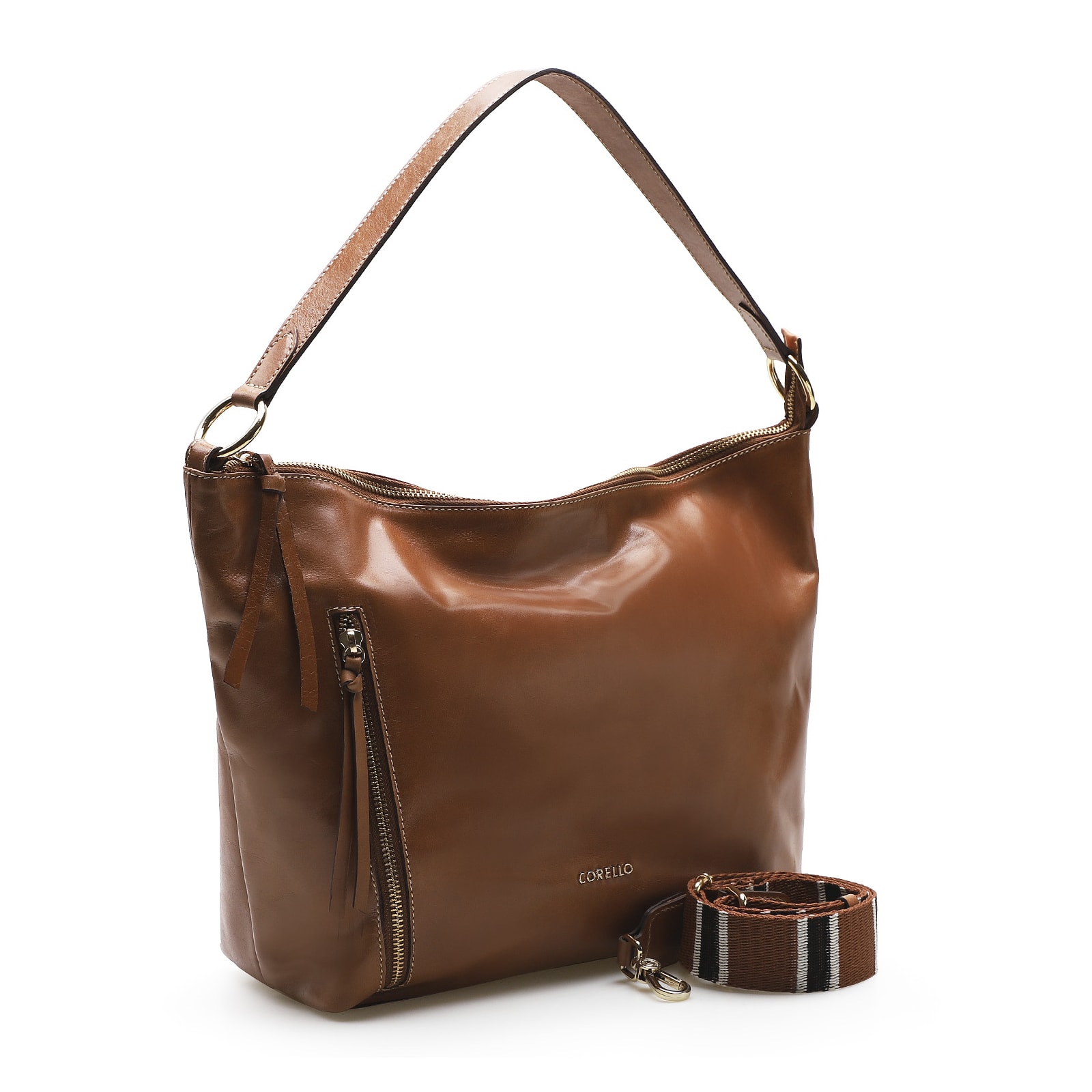 Bolsa Hobo Couro Marrom