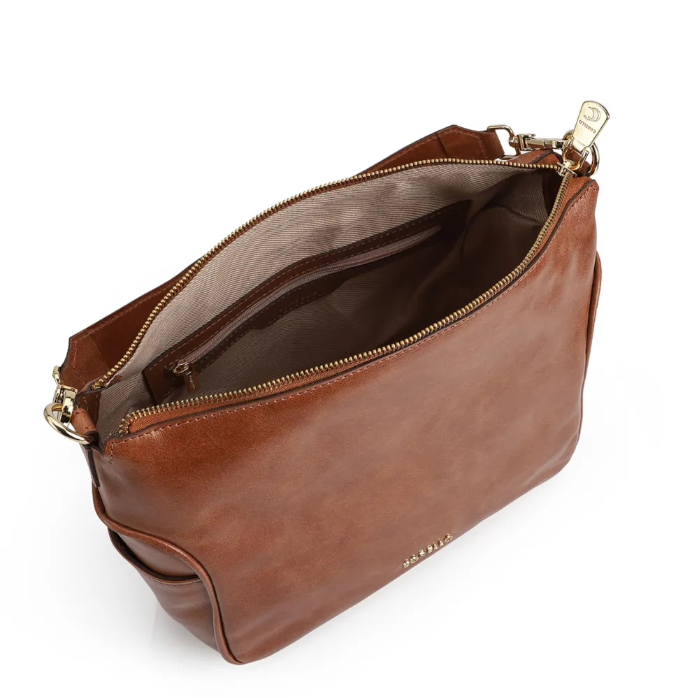 Bolsa Hobo Couro Marrom - imagem 4